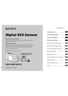 Sony Cyber-shot P12 manual. Camera Instructions.